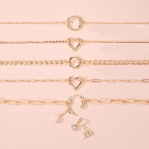 Birthstone Bracelet With Rectangular Cubic Zirconia Pendants Gold Plated Copper DIY Geometric Jewelry For Women