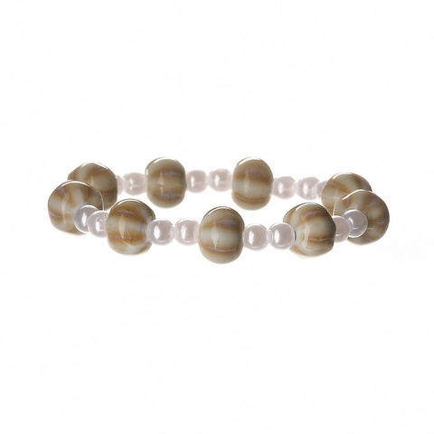 Pulsera De Cuentas Bohemia Con Perlas Artificiales De Imitación Y Cuentas De Cerámica Texturizadas Concha Colorido Elástica Para Mujer