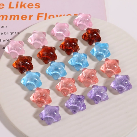 Dreamy Translucent Starry Sky Pentagram Star Resin Beads DIY Jewelry Making For Earrings Phone Case Decor Colorful Craft Material