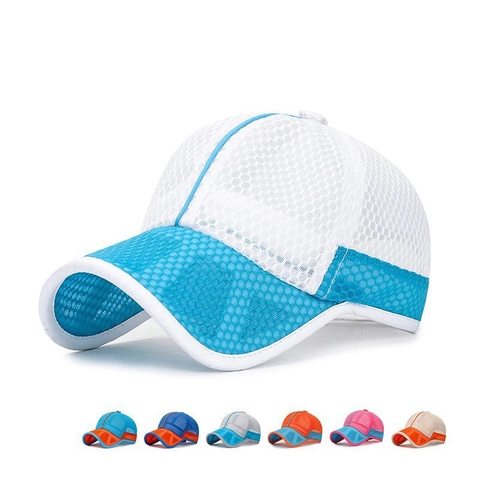 Berretto Da Baseball In Rete Per Bambini Traspirante Protezione Solare Estivo All Aperto Regolabile Color Patchwork