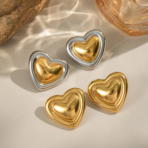 Herz Ohrstecker Edelstahl Wasserdicht Hypoallergen Vintage Französisch Minimalistischer Schmuck Geschenk Für Frauen