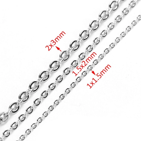 Stainless Steel DIY Jewelry Chain For Necklace Bracelet Making Plated Cross O-Chain Findings Accessory