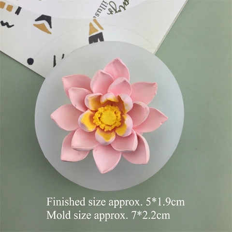 3D Lotus Flower Silicone Mold Cake Decorating Chocolate Mousse Soap Candle Resin Plaster Crafting Tool