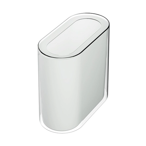 Modern Minimalist Slim Trash Can For Bathroom Kitchen Double Layer Narrow Waste Bin Rectangular Plastic Garbage Container For Small Spaces Home Organization