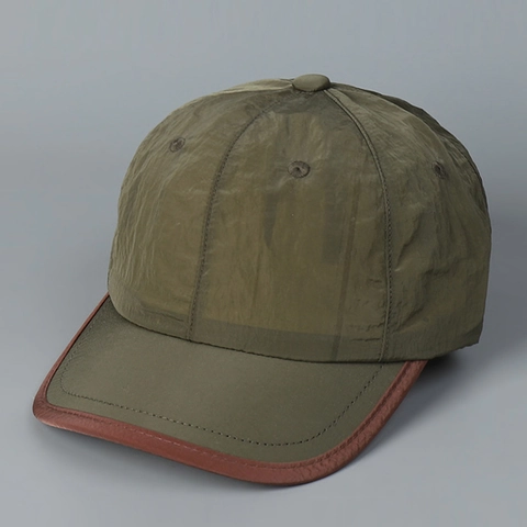 Short Brim Baseball Cap Crinkle Texture Quick Drying Lightweight Adjustable Contrast Trim Breathable Outdoor Sporty Hat