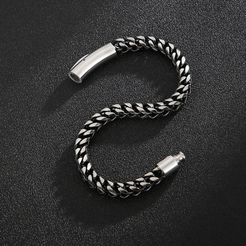 Pulsera De Cadena De Quilla Para Hombre Acero Inoxidable Hip Hop Punk Vintage Joyería Accesorio Moda Simple