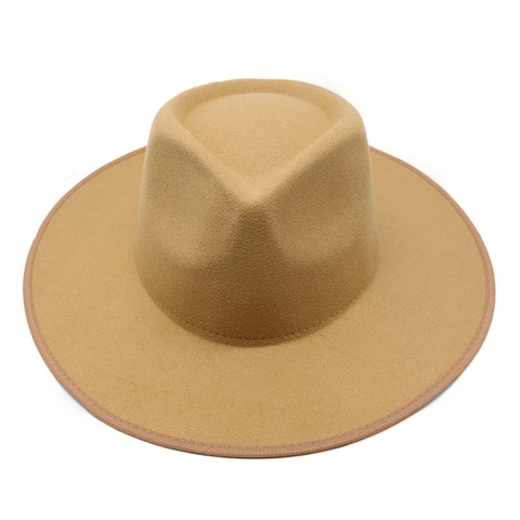Vintage Fedora Hat Wide Brim Cotton Polyester Felt Jazz Cap With Bound Edge Retro British Style For Men Women