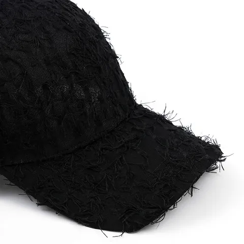 Distressed Frayed Fringe Baseball Cap Cotton Polyester Sun Protection Adjustable Outdoor Sports Hat Casual