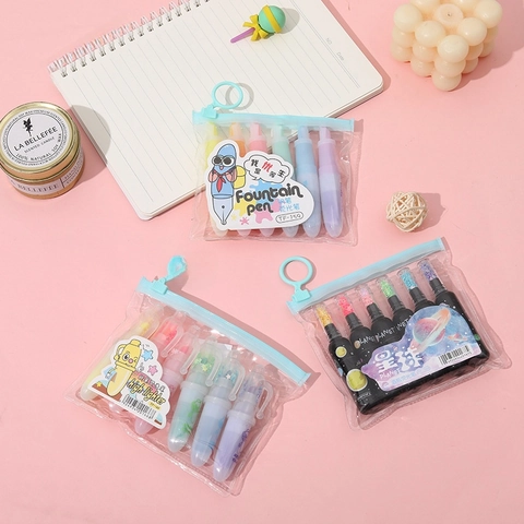 Mini Highlighters Plastic Creative Cartoon Shape Fluorescent Markers Portable School Office Stationery Student Gift
