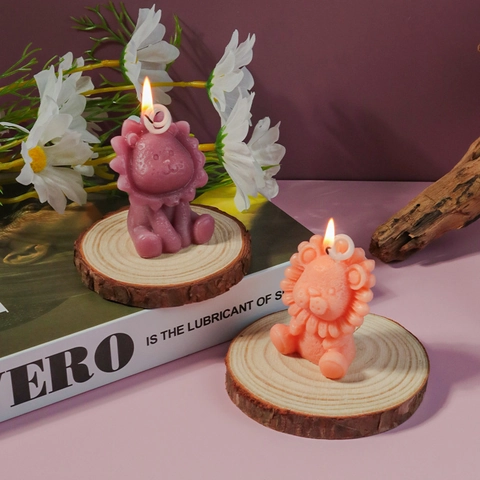 Moule En Silicone De Lion De Dessin Animé Mignon Pour Bougie Artisanale Aromathérapie Savon Décoration Maison
