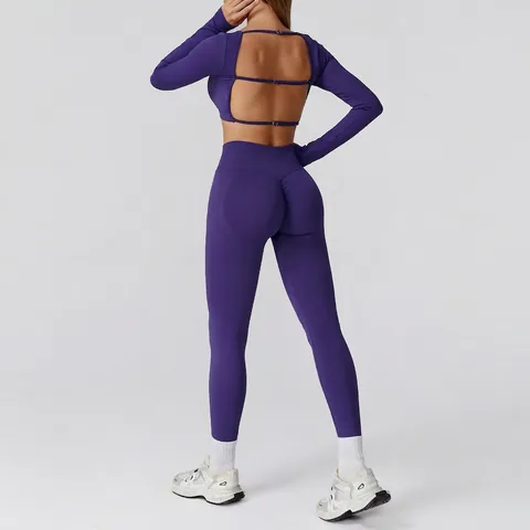 Naadloze Nylon Spandex Yoga Bh Top En Leggings Met Hoge Taille Ruched Butt Lifting Dames Gym Workout Activewear
