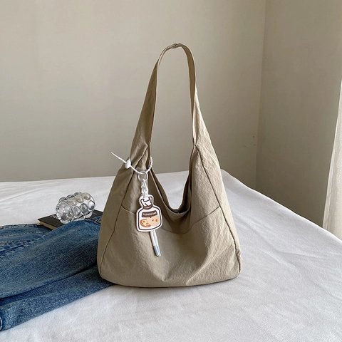 Borsa A Spalla In Tela Da Donna Grande Capacità Pieghettata Tote Hobo Casual Versatile