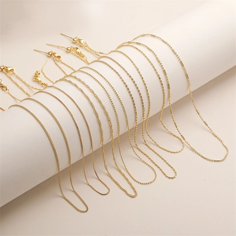 Collar De Cadena De Cobre Minimalista Para Mujer Color Dorado Cadena De Clavícula Versátil Joyería De Moda
