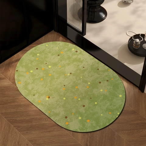 Bathroom Bath Mat Absorbent Quick Drying Non-Slip Soft Diatom Mud Floor Mat Vintage Botanical Floral Print Washable Door Mat For Home