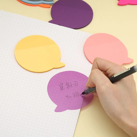 Note Adesive In PET A Forma Di Fumetto Traslucido Impermeabile Colorato Schede Indice Blocco Note Cancelleria