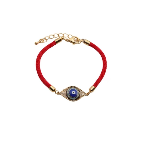 Evil Eye Anhänger Armband Verstellbar Kupfer Zirkon Eingehängt Gewebtes Seil Schmuck Für Damen Glücksgeschenk