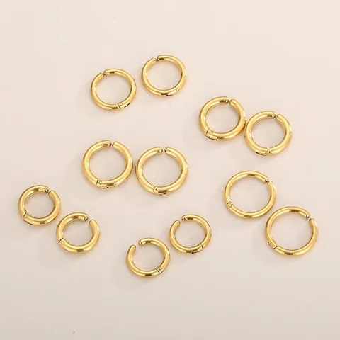 Stainless Steel Hoop Ear Clips Non Pierced Round Circle Minimalist Fashion Earrings For Women Men