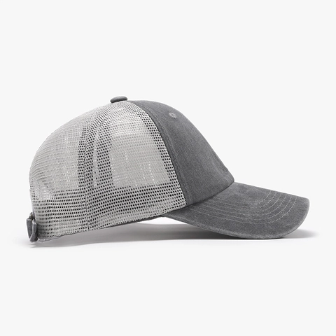 Cappello Trucker In Cotone Lavato Unisex Vintage Regolabile Rete Traspirante Protezione Solare Sport All Aperto Casual