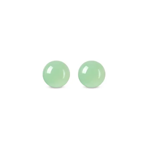 Semplici Orecchini a Bottone Moderni in Aventurina Verde e Quarzo Rosa Con Perno in Argento Sterling 925 Placcato Oro