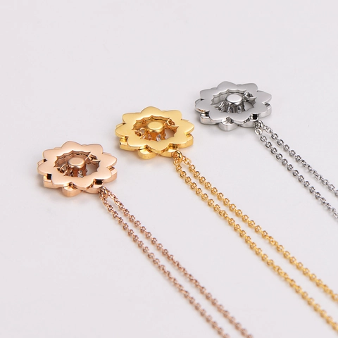 Collar Colgante Trébol Forma Corazón Acero Inoxidable 304 Circón Joyería De Moda Elegante Para Mujer