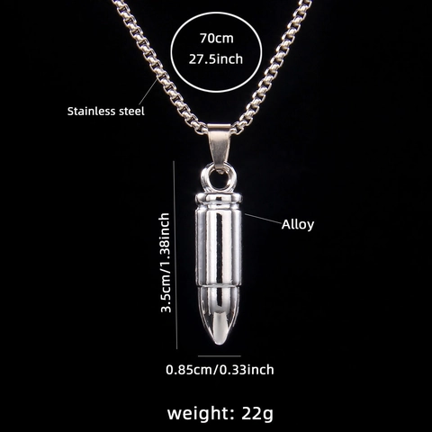 Kogel Hanger Ketting Met Roestvrijstalen Ketting En Legering Bedel Retro Dominante Industriële Stijl Voor Mannen Unisex