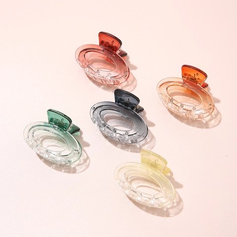 Mini Pinza Para El Cabello Transparente Degradado Colorido Acrílico Plástico Ovalado Semicírculo Rectángulo Cuadrado Para Mujeres Niñas