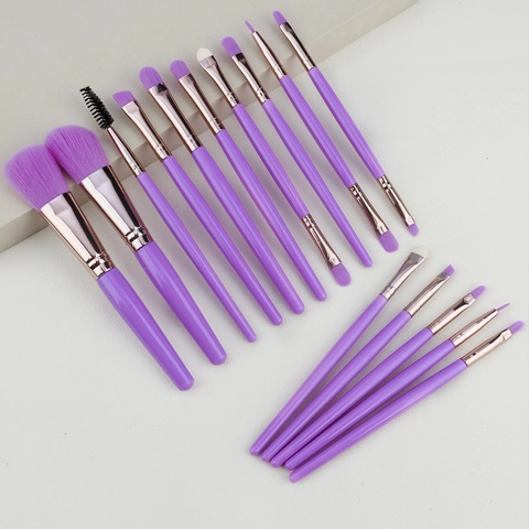 Pennelli Per Trucco Per Cipria Ombretto Sopracciglia Eyeliner Setole In Fibra Sintetica Manico In Plastica Tubo In Metallo Strumenti