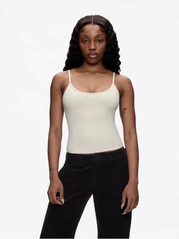 Slim Fit Tank Top For Women Nylon Spandex Blend Elastic U Neck Cropped Camisole Streetwear Sexy Solid Color Basic Summer Vest