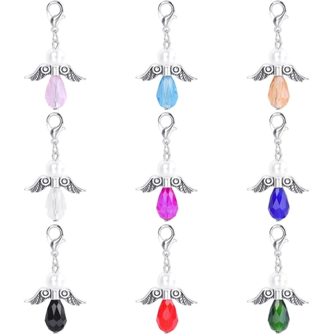 Ciondolo Ala Angelo Lega Cristallo Goccia Acqua Imitazione Perla Artificial DIY Gioielli Produzione Accessorio Retro Fascino Artigianale