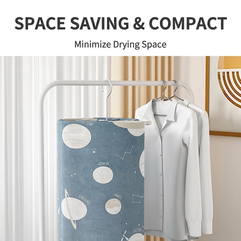 Spiral Drying Rack Metal Space Saving Bed Sheet Quilt Hanger Rotatable Heavy Duty Laundry Rack Indoor Outdoor