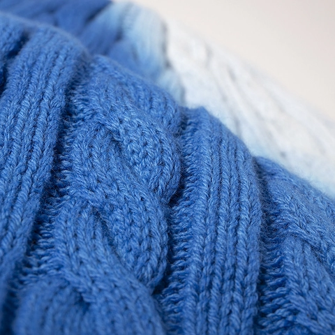 Cable Knit Beanie Hat Cotton Warm Winter Outdoor Ombre Gradient Tie Dye Ribbed Cuff For Men Women