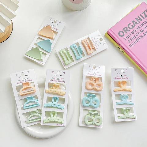Hair Claws Matte Plastic Candy Color Macaron Small Hair Clips Fashion Girls Kids Styling Accessories