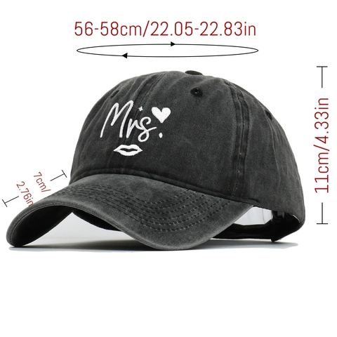 Vintage Gewaschene Baumwolle Baseballkappe Mr Mrs Stickerei Distressed Retro Hip Hop Paar Hut Für Flitterwochen Hochzeit Geschenk