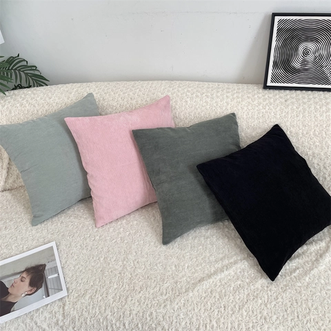 Federa Per Cuscino In Velluto A Coste Tinta Unita Decorativa Texture A Righe Per Divano Letto Soggiorno Moderno Minimalista