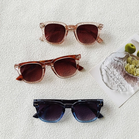 Gafas De Sol Cuadradas De Moda Protección UV400 Montura De Resina Lentes Degradados Retro De Gran Tamaño Para Mujeres Hombres