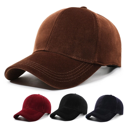 Corduroy Baseball Cap Solid Color Adjustable Outdoor Leisure Sun Shade Hat For Men And Women