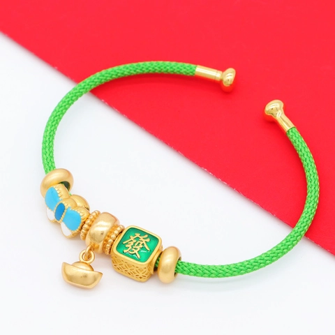 Hand Woven Cuff Bracelet Brass Gold Plated Ethnic Style Colorful Rope Bangle For Women Men Minimalist Jewelry Accessory