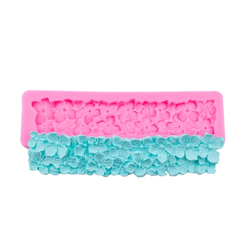 Rosenblumen Silikonform DIY Fondant Tortenrand Schokoladen Dekorationswerkzeug Lange Streifenform Bastelbedarf