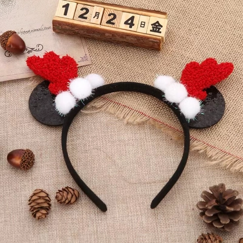 Fermagli Per Capelli E Cerchietto Con Paillettes Natalizie Con Corna Di Renna Fiocco Decor Per Ragazze Festa