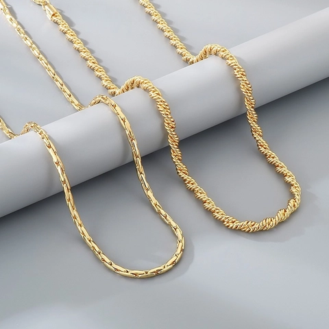 Collier Chaîne À Maillons Torsadés En Acier Inoxydable Unisexe Bijoux Hip Hop Minimalistes Accessoire De Base Durable Fini Poli