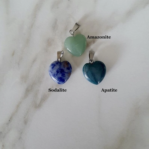 Heart Shape Natural Gemstone Pendants Mixed Colors Alloy Bail For DIY Jewelry Necklace Making Accessories