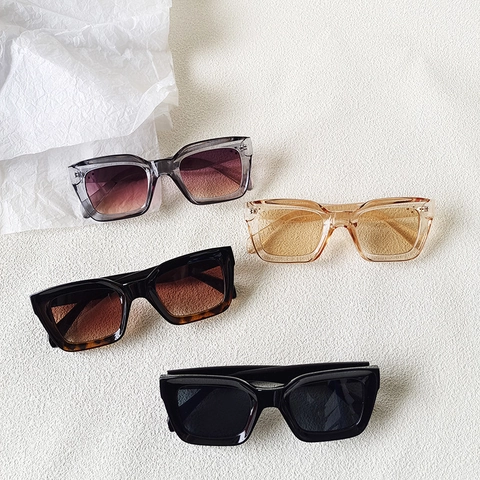 Square Sunglasses UV400 Protection Resin Frame Metal Dot Decoration Retro Vintage Street Photography For Women