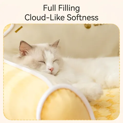 Cute Bear Shaped Pet Sofa Bed Warm PP Cotton Filled Cat Nest Soft Washable Sleeping Mat For Small Medium Dogs Cats Home Pet Bed