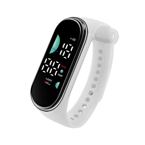 Digital Sport Bracelet Watch For Kids Students Waterproof Silicone Strap Electronic Wristwatch Simple Time Only Watch For Girls Boys