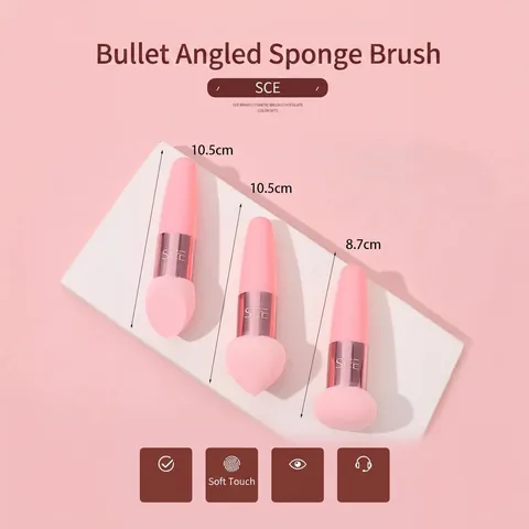 Paddenstoelkop Make-up Spons Borstel Handvat Hydrofiele Niet-Latex Beauty Blender Concealer Foundation Draagbare Tool