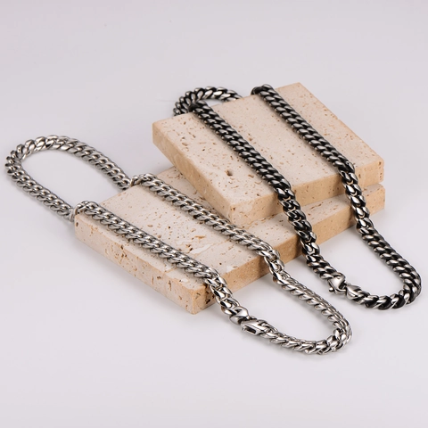Collar De Cadena Cubana Para Hombre Acero Inoxidable 304 Vintage Hip Hop Tendencia Estilo Punk Joyas De Metal