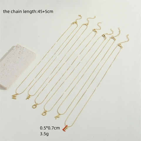 Collana Con Ciondolo A Lettera Placcata Oro 14K Gioielli In Rame Minimalista Catena Box Per Donna