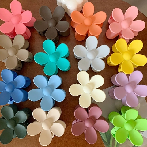 Flower Hair Claw Clips Matte Nonslip Strong Hold Elegant Floral Shark Clips Hair Accessories For Women Girls
