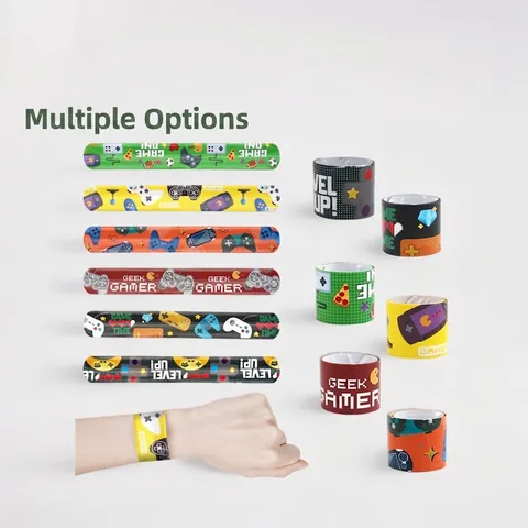 Video Spiel Slap Armbänder Für Kinder Controller Thema Schnapparmbänder PVC Armbänder Retro Gamer Party Mitgebsel