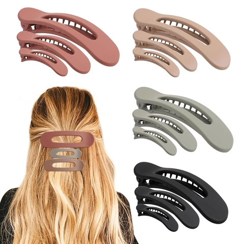 Pinzas Para El Cabello Mate Acrílico Pinzas De Pico De Pato Ahuecadas Horquillas Antideslizantes Para Mujeres Y Niñas